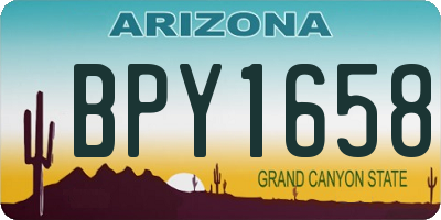 AZ license plate BPY1658