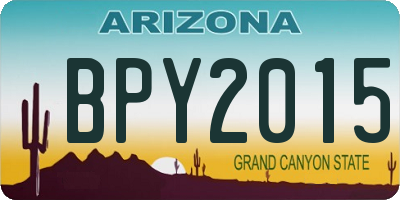 AZ license plate BPY2015