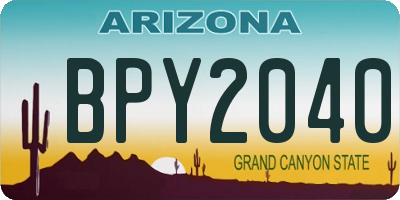 AZ license plate BPY2040