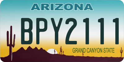 AZ license plate BPY2111