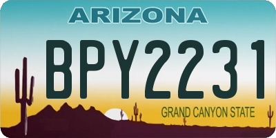 AZ license plate BPY2231