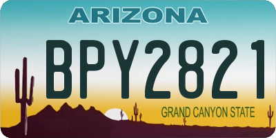 AZ license plate BPY2821