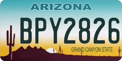 AZ license plate BPY2826