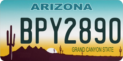 AZ license plate BPY2890