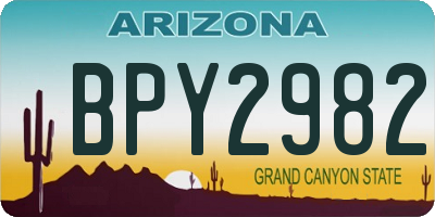 AZ license plate BPY2982