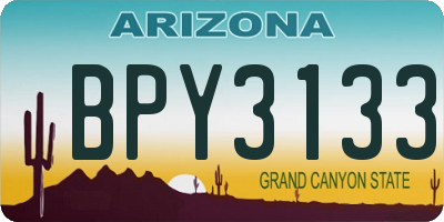 AZ license plate BPY3133