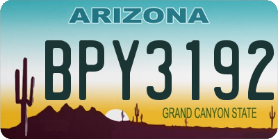 AZ license plate BPY3192