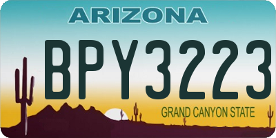 AZ license plate BPY3223