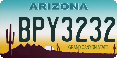 AZ license plate BPY3232