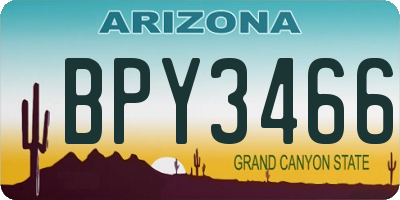 AZ license plate BPY3466