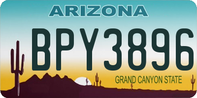 AZ license plate BPY3896