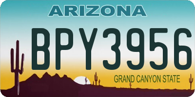 AZ license plate BPY3956