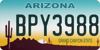 AZ license plate BPY3988