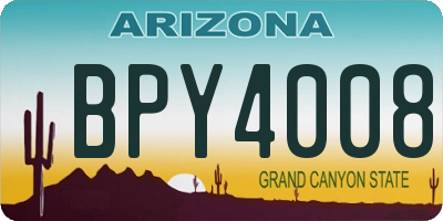 AZ license plate BPY4008