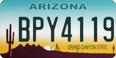 AZ license plate BPY4119