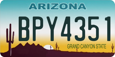 AZ license plate BPY4351
