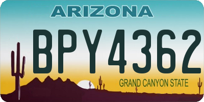 AZ license plate BPY4362
