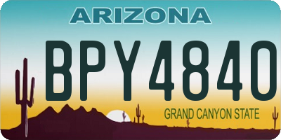 AZ license plate BPY4840