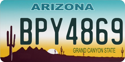 AZ license plate BPY4869