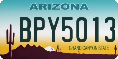 AZ license plate BPY5013