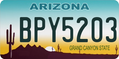 AZ license plate BPY5203