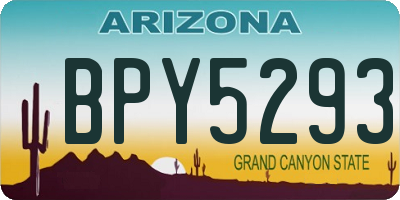 AZ license plate BPY5293