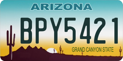 AZ license plate BPY5421
