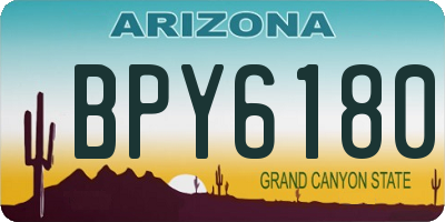 AZ license plate BPY6180