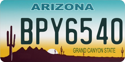 AZ license plate BPY6540
