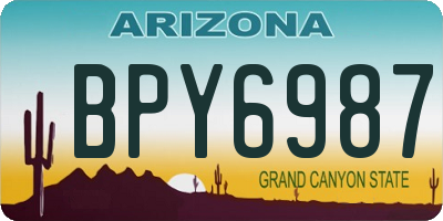 AZ license plate BPY6987