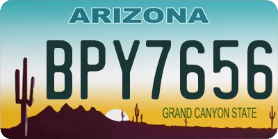 AZ license plate BPY7656