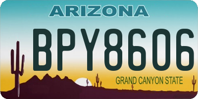 AZ license plate BPY8606
