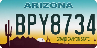AZ license plate BPY8734