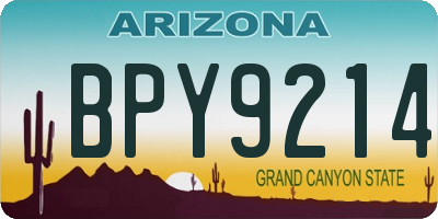 AZ license plate BPY9214