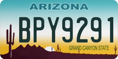 AZ license plate BPY9291