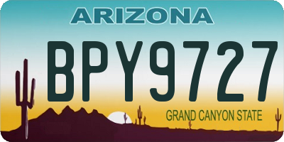AZ license plate BPY9727