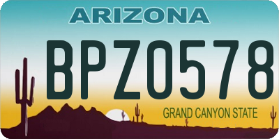 AZ license plate BPZ0578