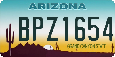 AZ license plate BPZ1654