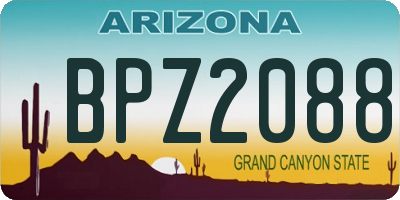 AZ license plate BPZ2088