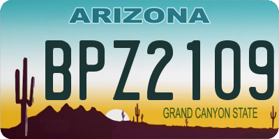 AZ license plate BPZ2109