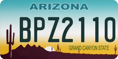 AZ license plate BPZ2110