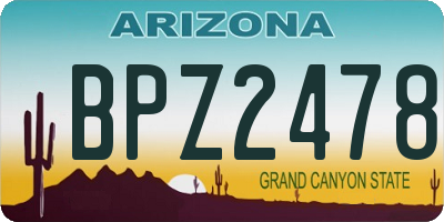 AZ license plate BPZ2478