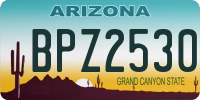 AZ license plate BPZ2530