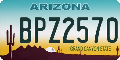 AZ license plate BPZ2570