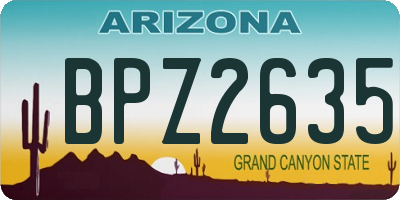 AZ license plate BPZ2635