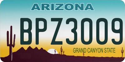 AZ license plate BPZ3009