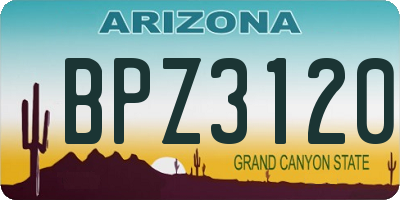 AZ license plate BPZ3120
