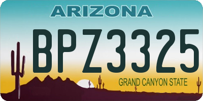AZ license plate BPZ3325