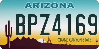AZ license plate BPZ4169