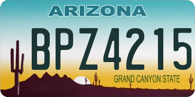 AZ license plate BPZ4215